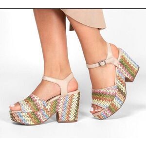 Skechers Y2K Multicolored Woven Heaters Strawberry Fields Platform Sandal